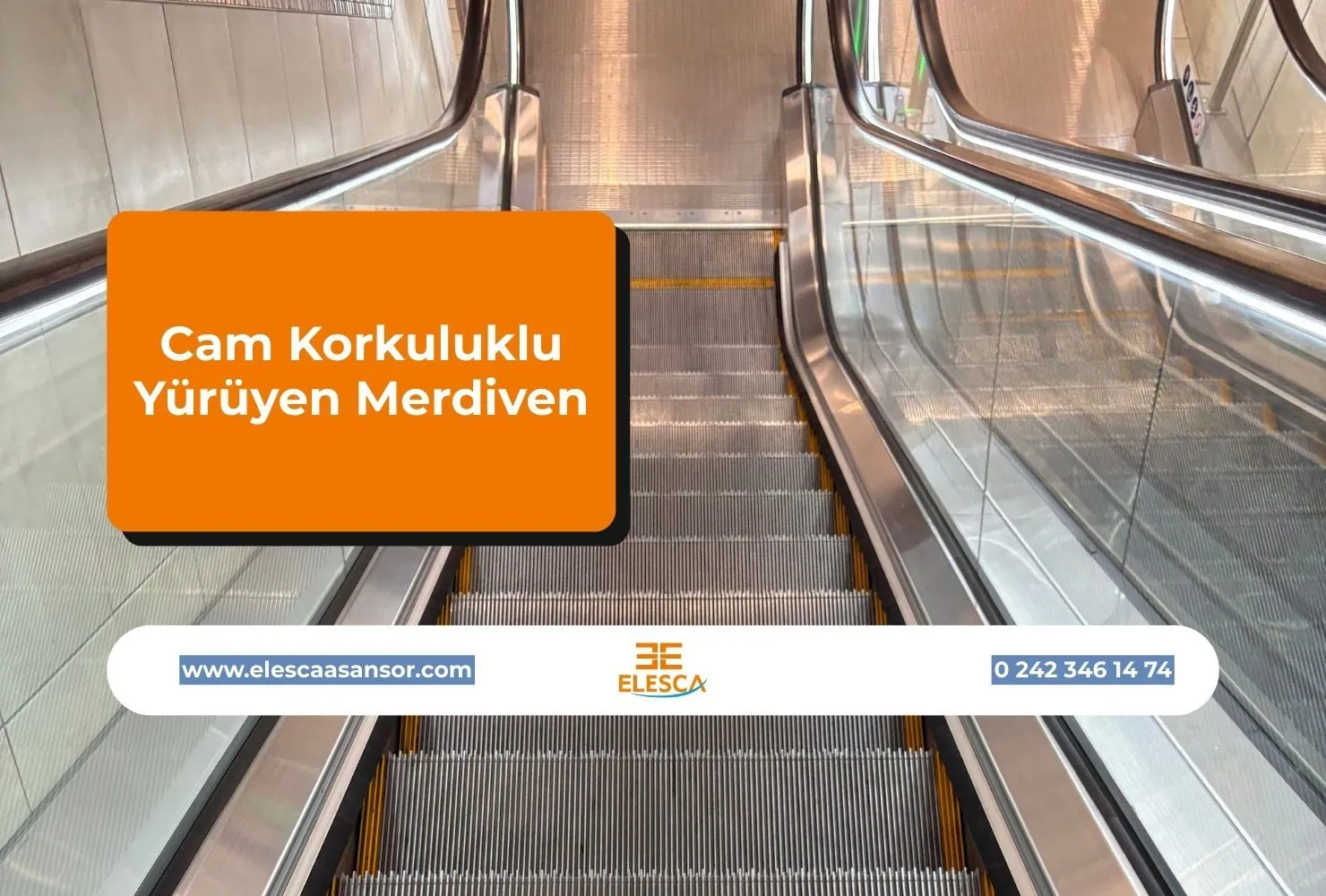 Cam Korkuluklu Yürüyen Merdiven