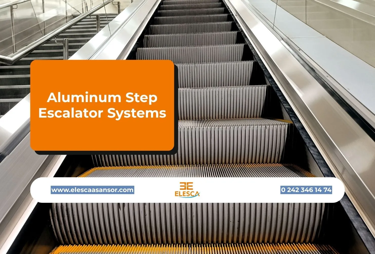 Aluminum step escalator systems